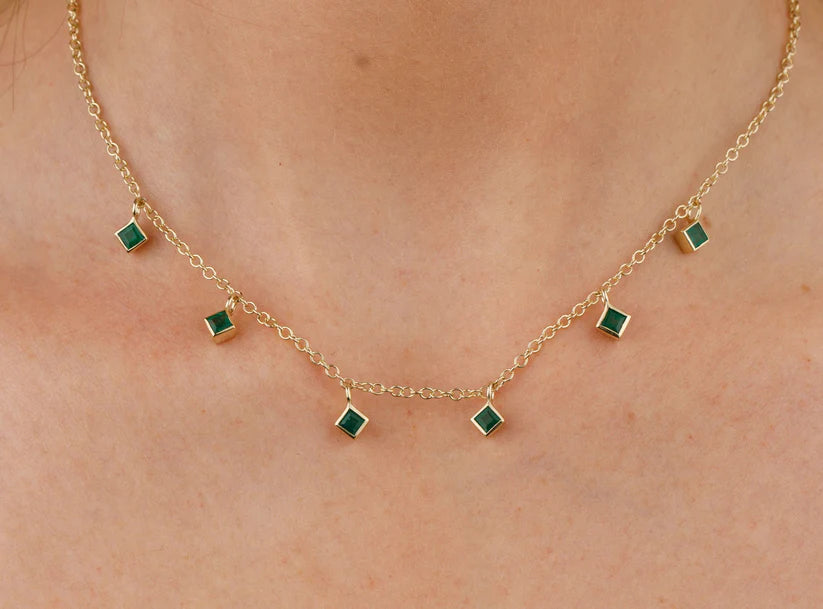 6 Stone Emerald Necklace - Boutee
