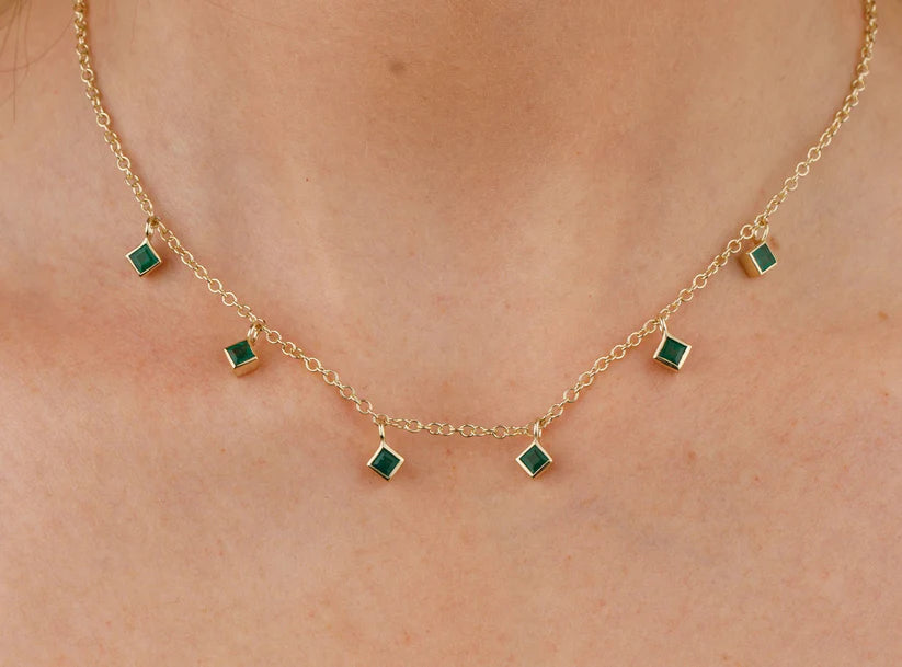 6 Stone Emerald Necklace - Boutee