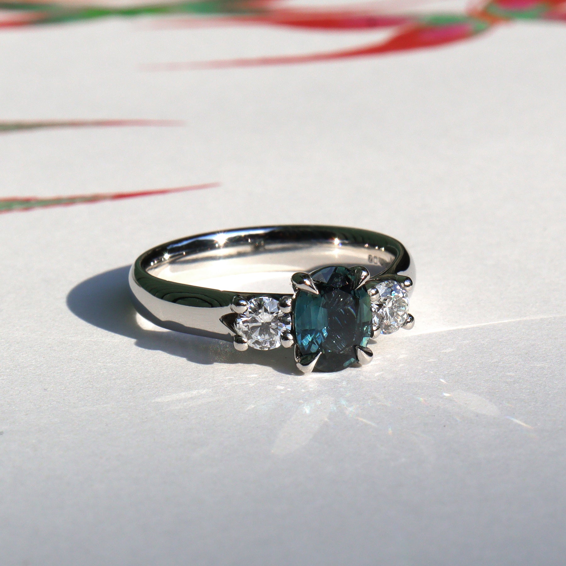 Sapphire & Diamond Trilogy Ring