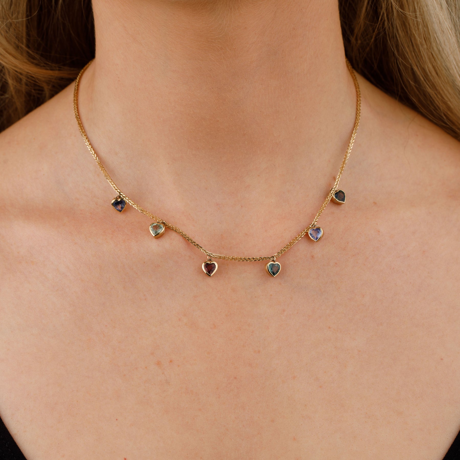 Sapphire Heart 9ct Gold Chain - Boutee