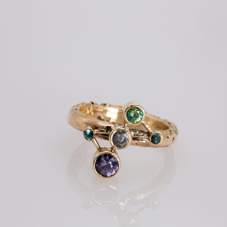ATOMIUM RING 3 - Spinel, Sapphires and Diamond - Boutee