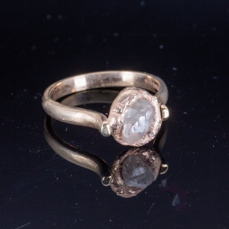 Unique 9ct Gold Ring - Rough 0.92 Diamond - Boutee