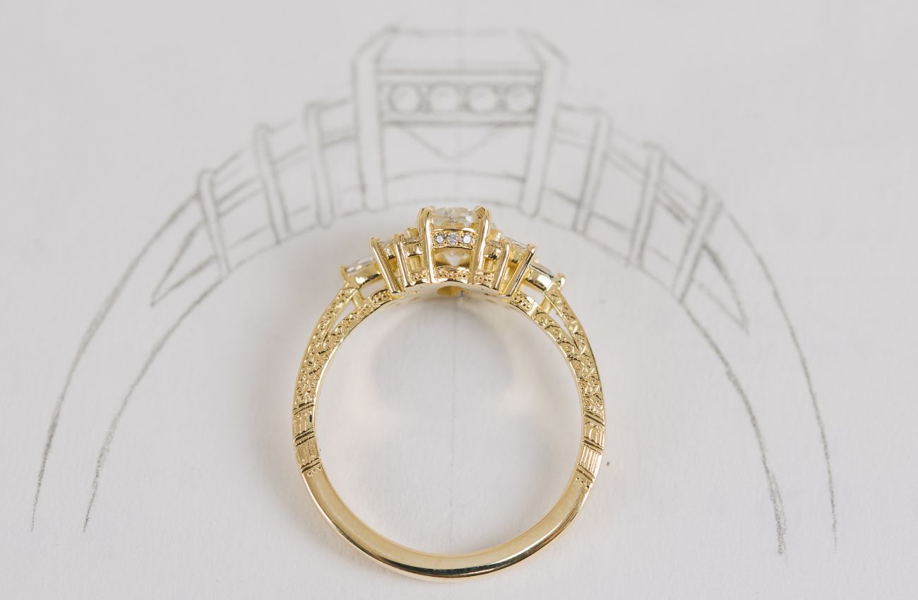 Mehndi Inspired Floral Cluster Engagement Ring - Boutee