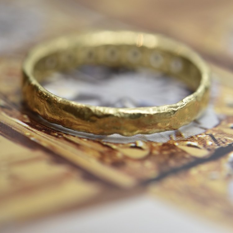Channel Set Diamond & 18ct Yellow Gold Half Eternity Ring - Boutee