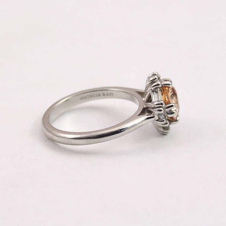 Octagon Pink Sapphire Diamond Modern Custer - Boutee