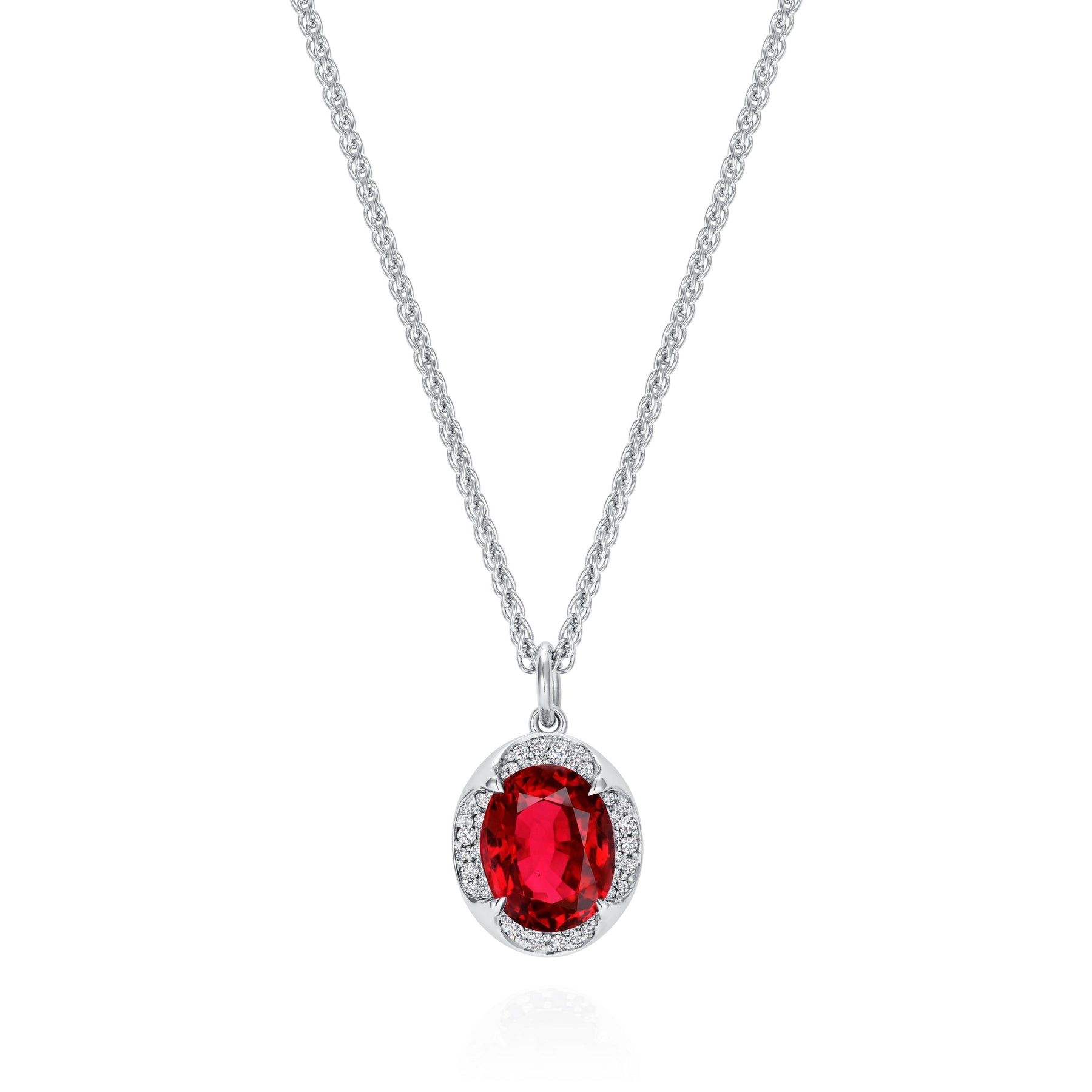 3ct Ruby & Diamond Pendant | Fleur De Lys