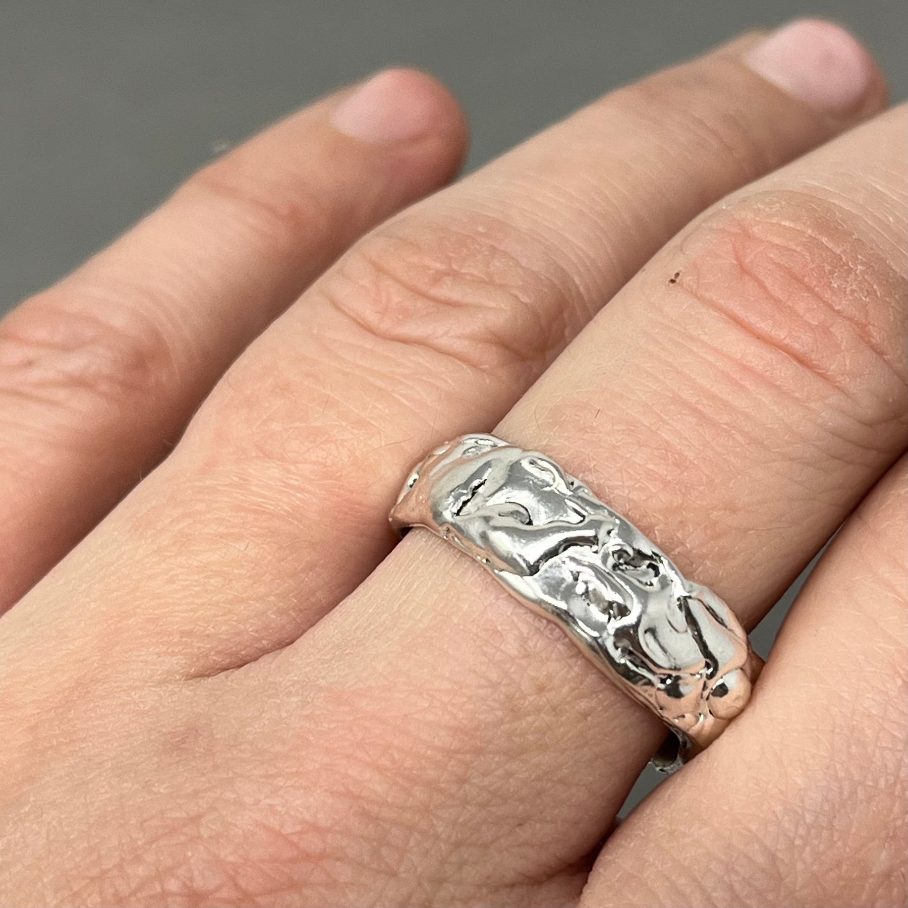 Wide Molten Wedding Ring - Boutee