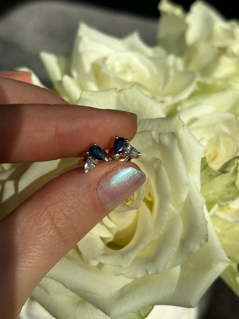 Sapphire and Diamond Earrings - Boutee