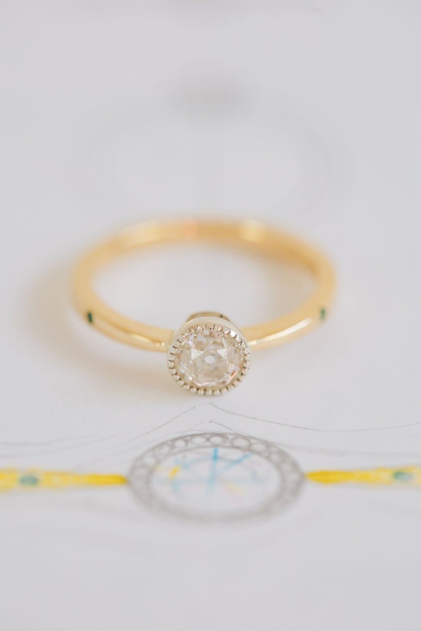 Emerald and Diamond Twist Trilogy Engagement Ring - Boutee