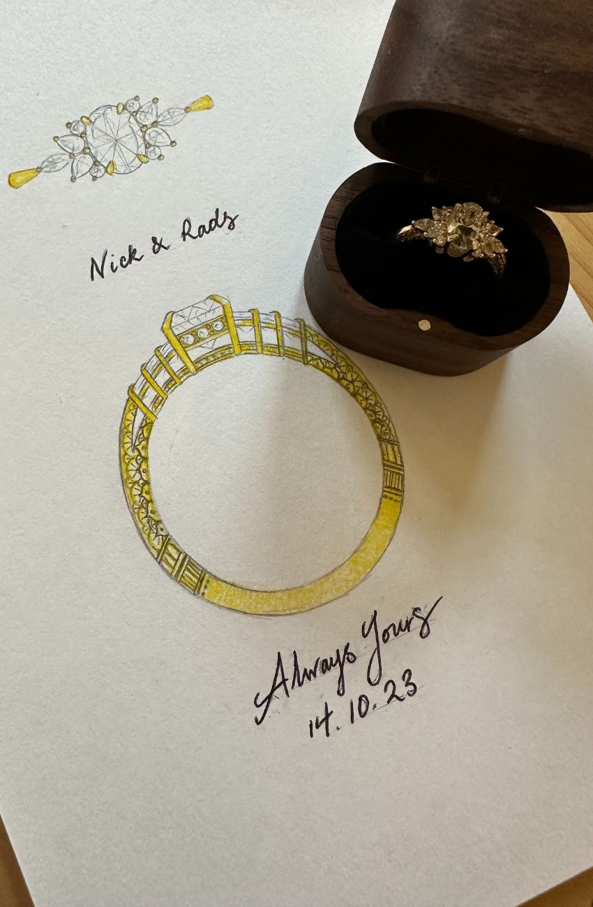Mehndi Inspired Floral Cluster Engagement Ring - Boutee