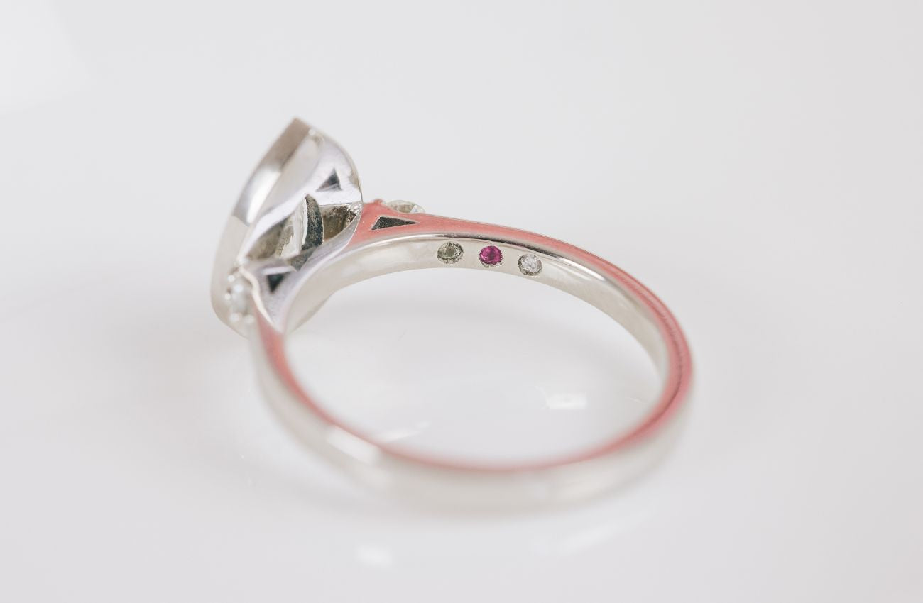 Pear Shaped Halo Engagement Ring - Boutee