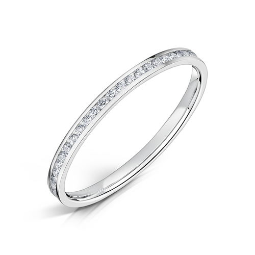 Platinum Channel Set Diamond Eternity Ring - Boutee