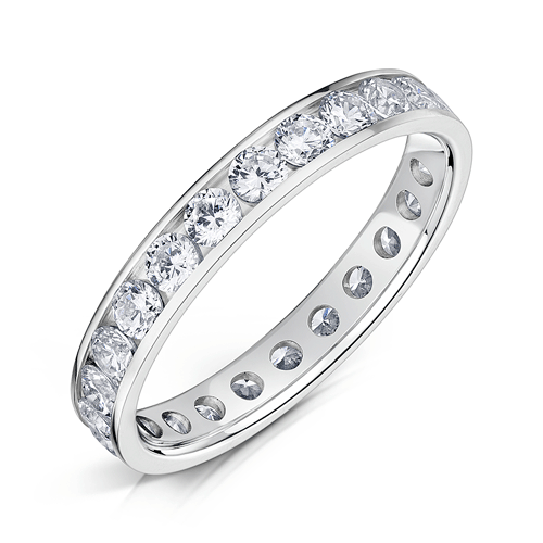 Platinum Channel Set Diamond Eternity Ring - Boutee