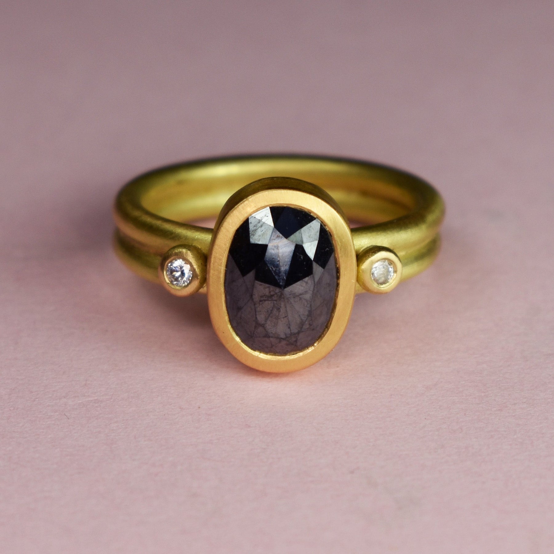 22ct & 18ct Gold 2.04ct Black Diamond Ring - Boutee