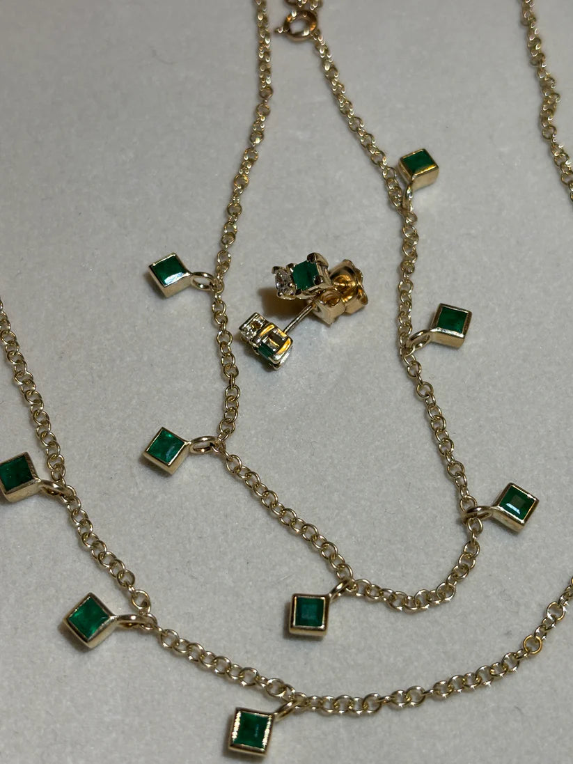 6 Stone Emerald Necklace - Boutee