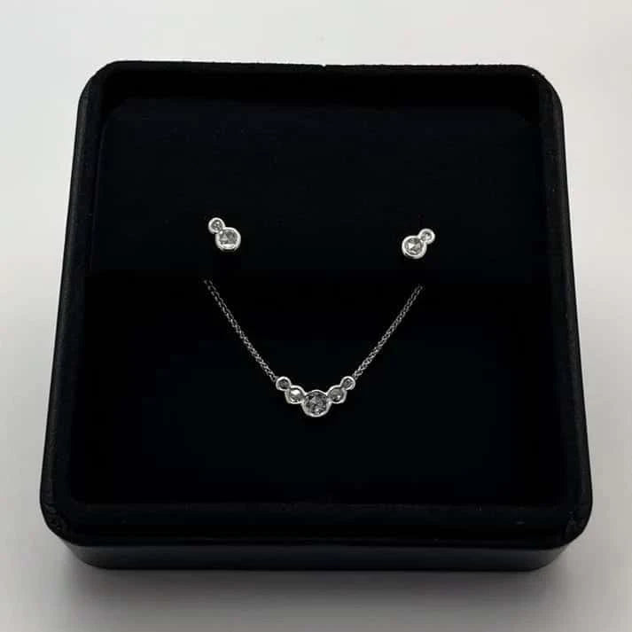 Rose Cut Diamond Two Stone Platinum Earrings - Boutee