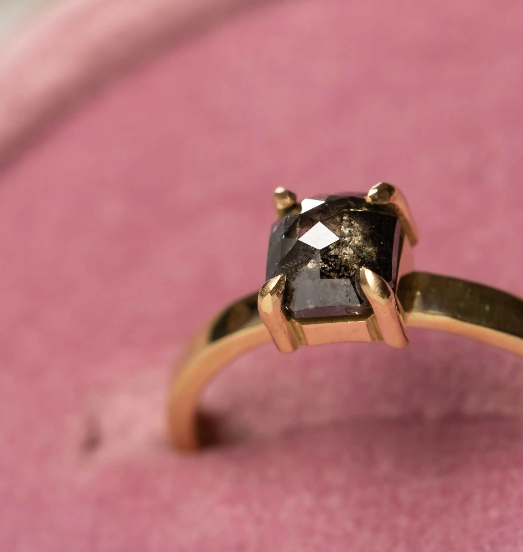 Salt and Pepper Diamond Smokey Princess Cut - Boutee