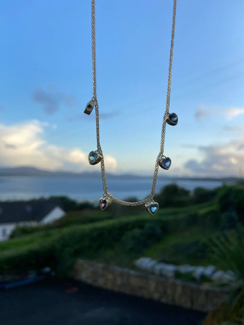 Sapphire Heart 9ct Gold Chain - Boutee