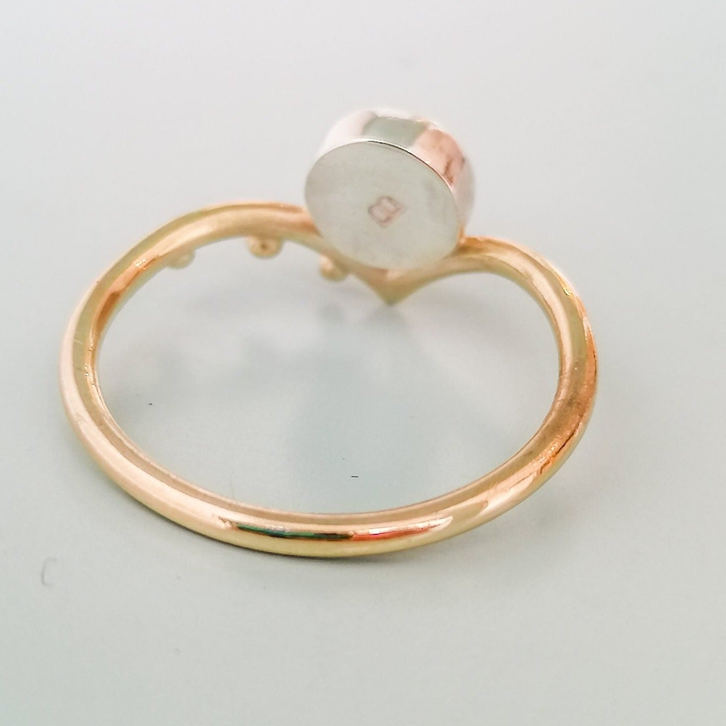 9 Carat Yellow Gold Green Sea Glass Engagement Ring - ALLURE CollectionRingsBooblinka Jewellery