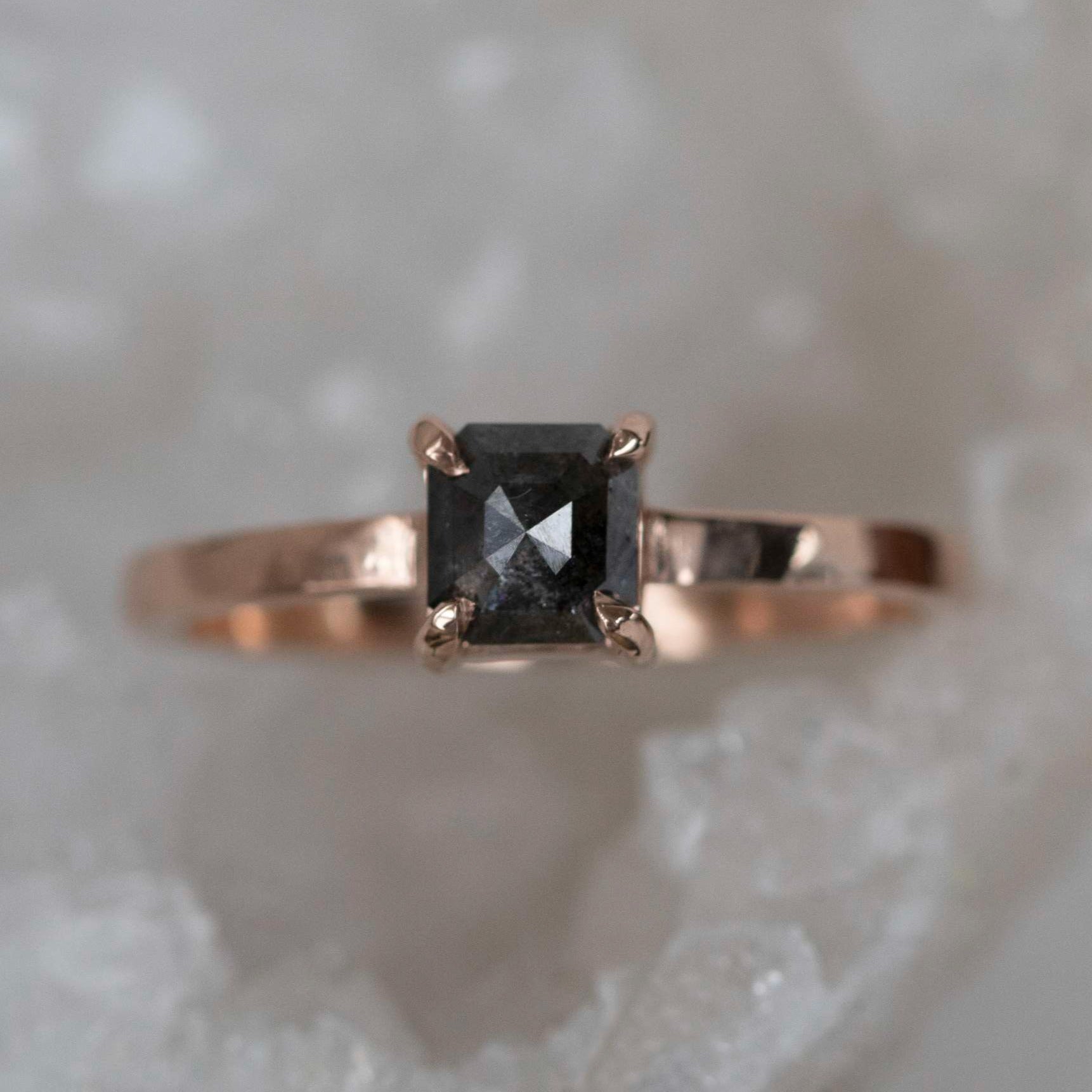 Salt and Pepper Diamond Smokey Princess Cut - Boutee
