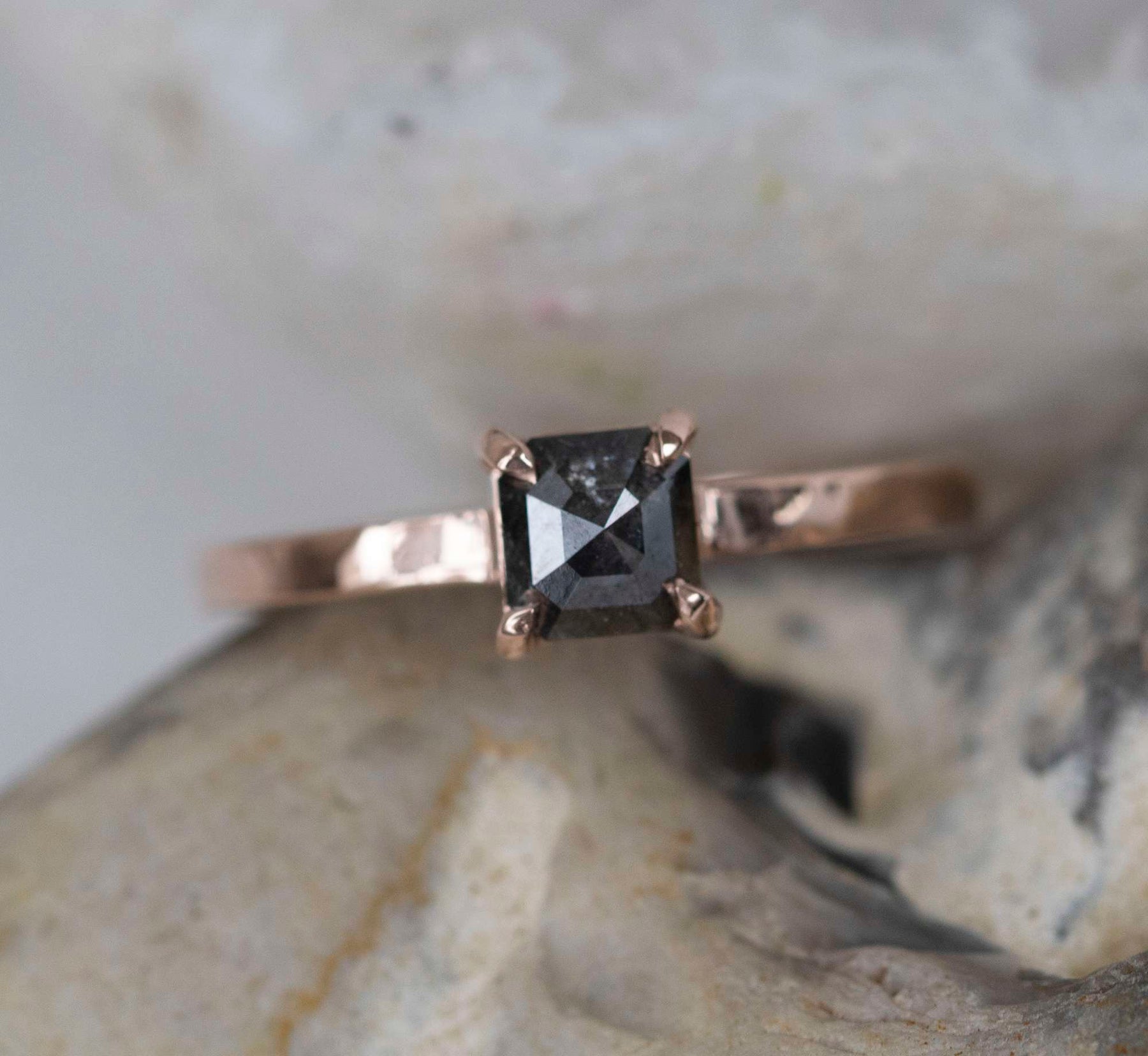 Salt and Pepper Diamond Smokey Princess Cut - Boutee
