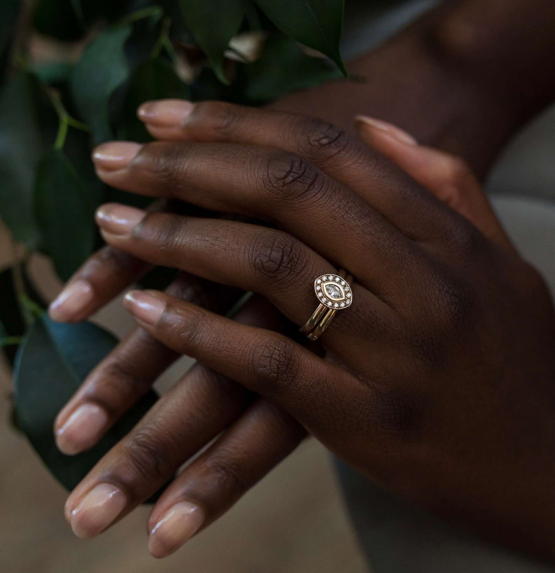 Marquise Diamond Halo Ring - Boutee