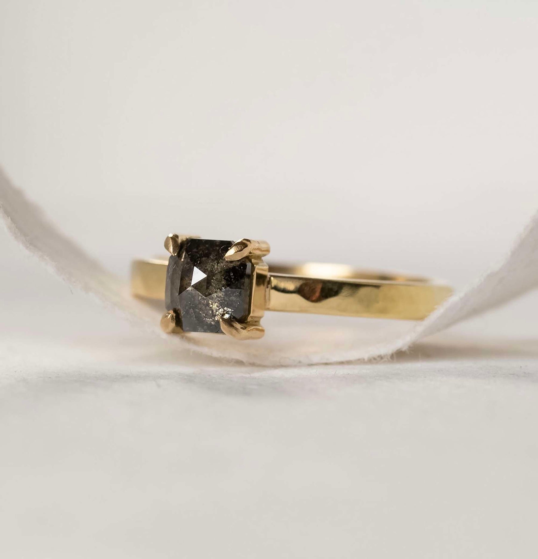 Salt and Pepper Diamond Smokey Princess Cut - Boutee
