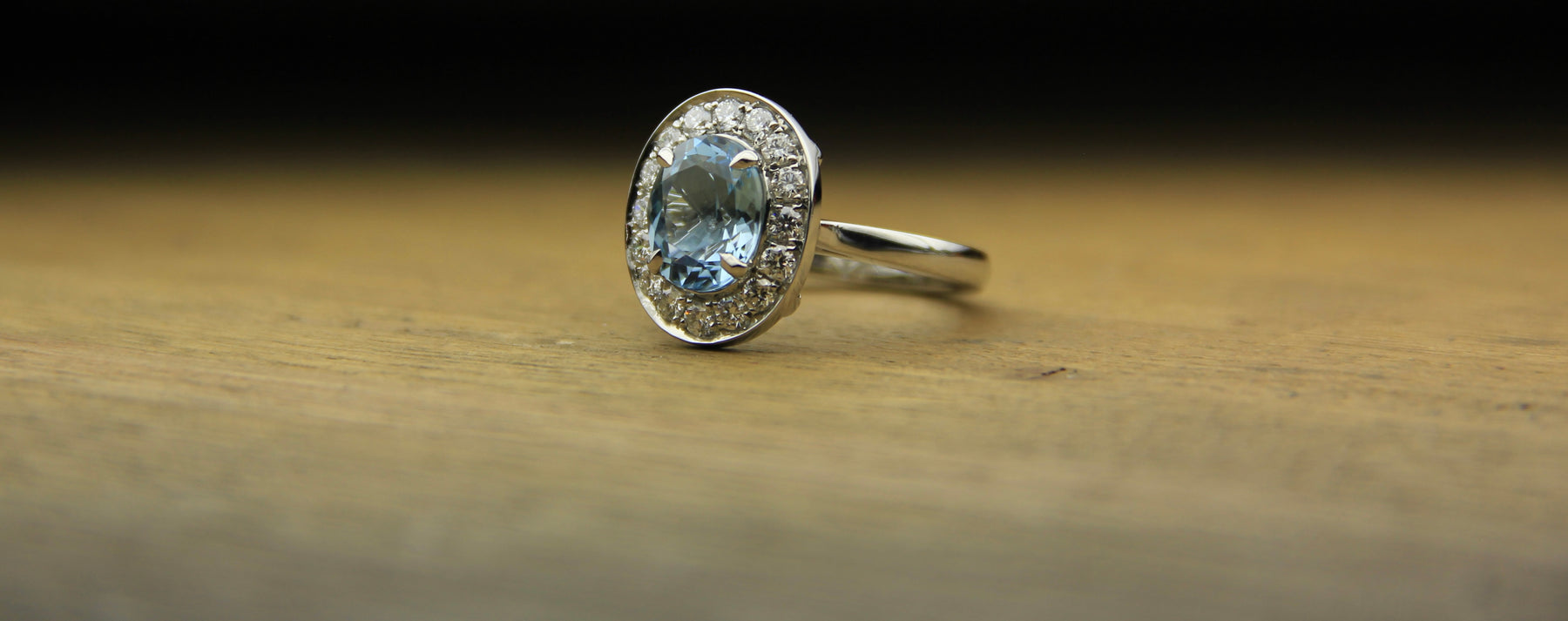 Aquamarine & Diamond Modern Cluster - Boutee