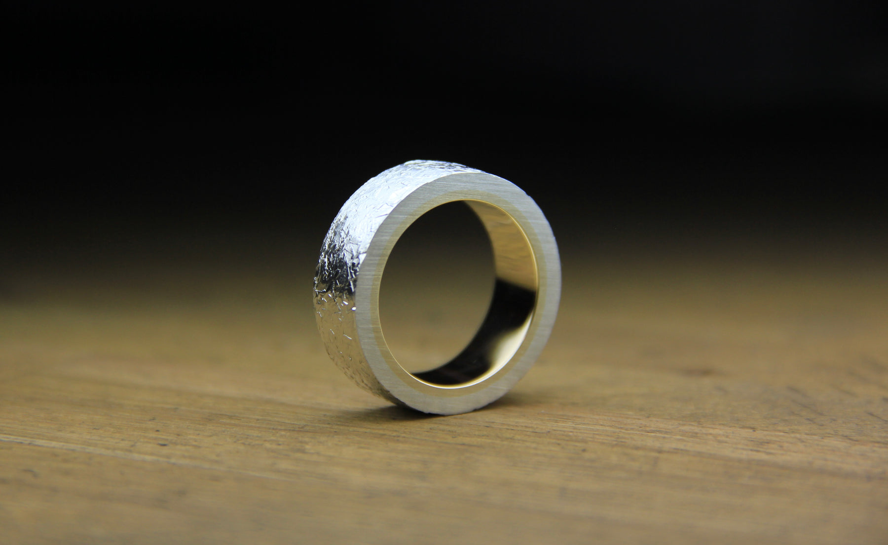 Silver & 9ct Yellow Heavy Weight Ring - Boutee