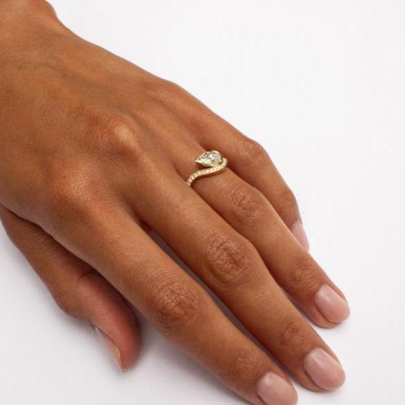 Wave Band Engagement Ring - Boutee