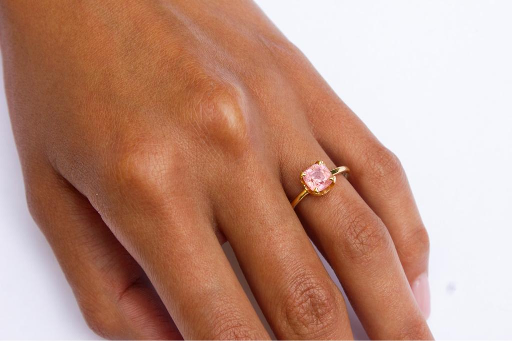 Fleur De Lys Ring With a Pink Spinel - Boutee
