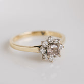 Natural Pink Diamond Cluster Engagement Ring - Boutee