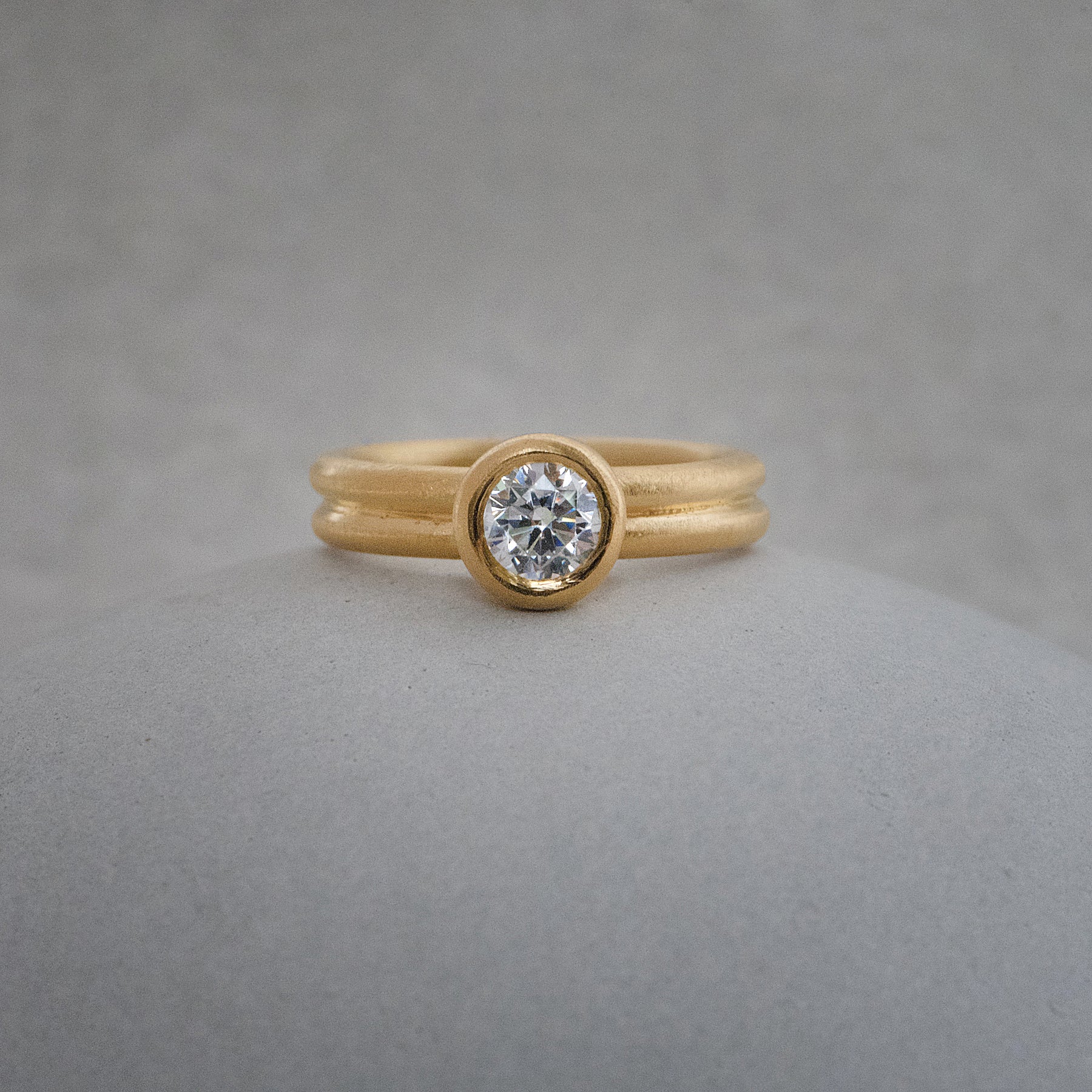 Diamond Solitaire Dual Engagement Ring