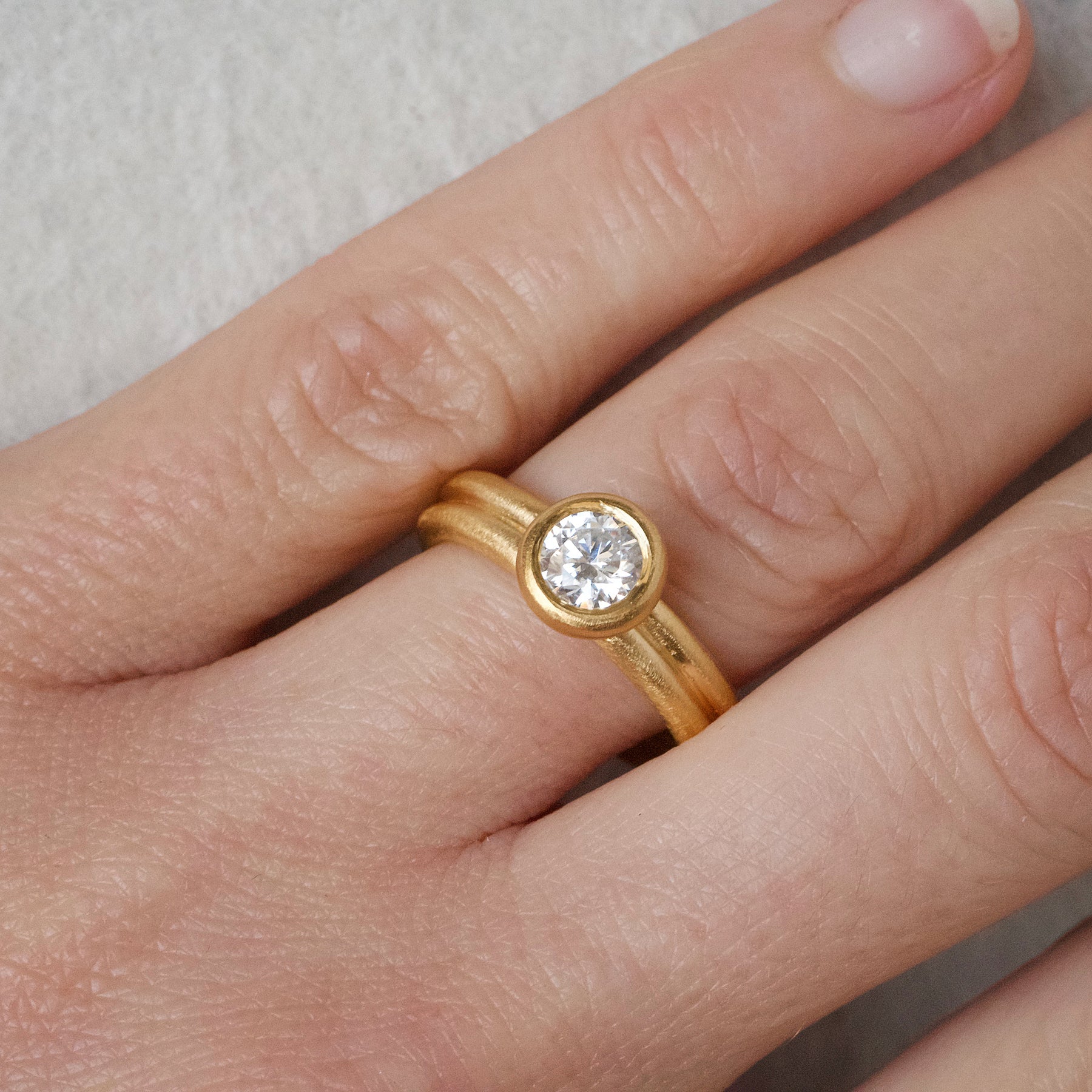 Diamond Solitaire Dual Engagement Ring