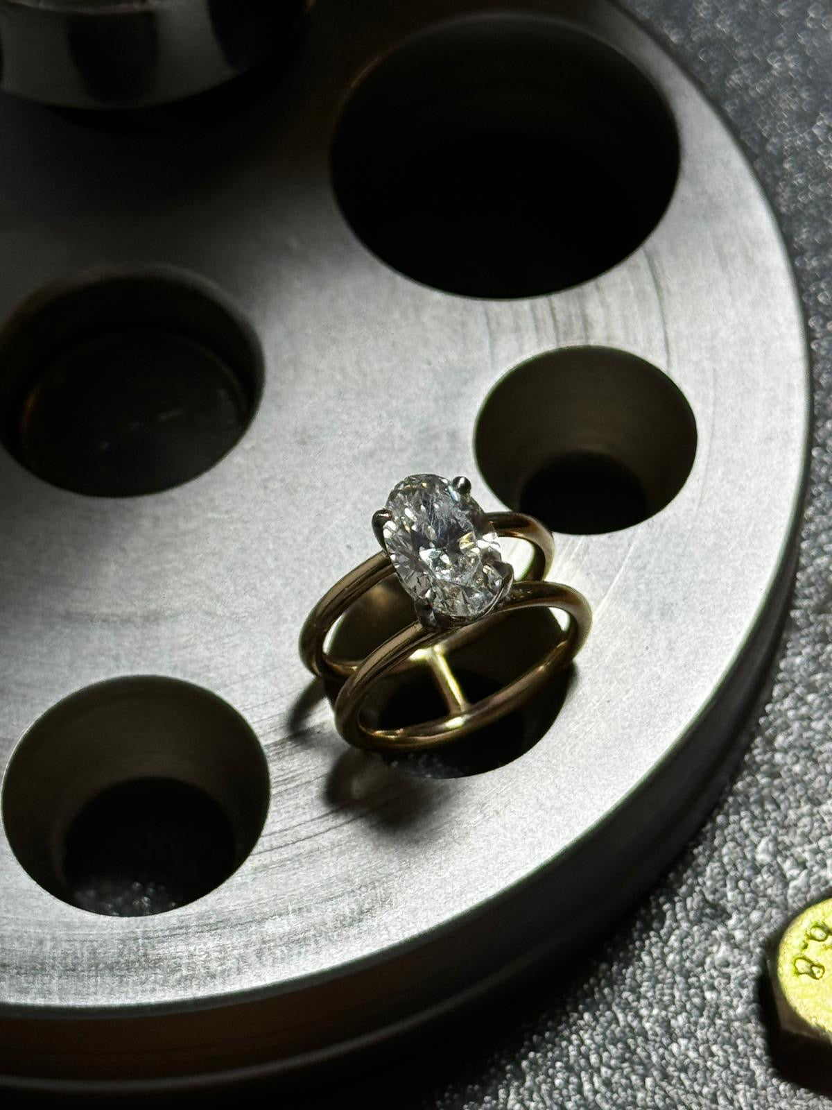 Oval Cut Diamond Double Band Ring - Boutee