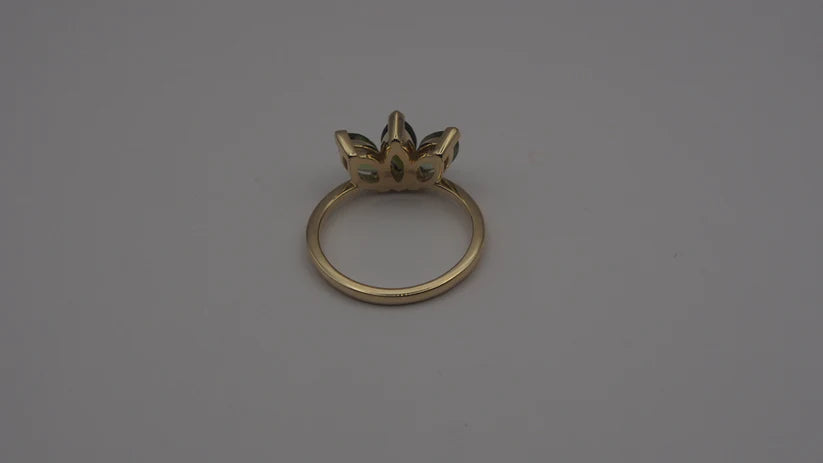 Tourmaline Trilogy 9ct Gold Ring - Boutee