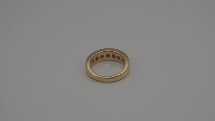 Ruby Half Eternity 9ct Gold Ring - Boutee