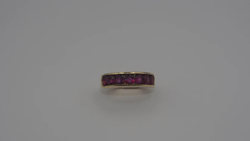 Ruby Half Eternity 9ct Gold Ring - Boutee