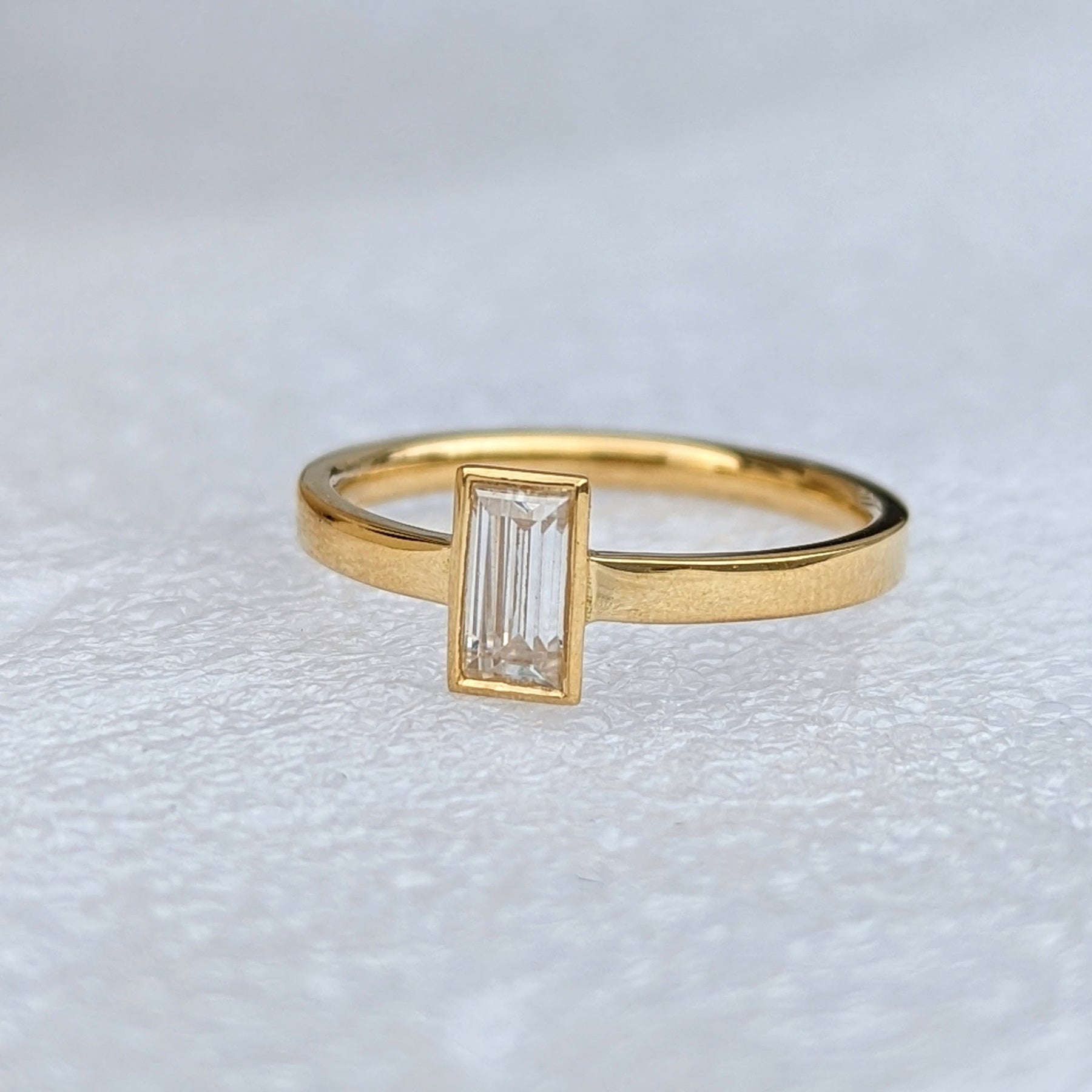 Baguette Moissanite Engagement Ring