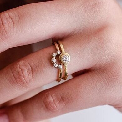 Diamond Tiara Ring in 18ct Yellow and White Gold - Boutee