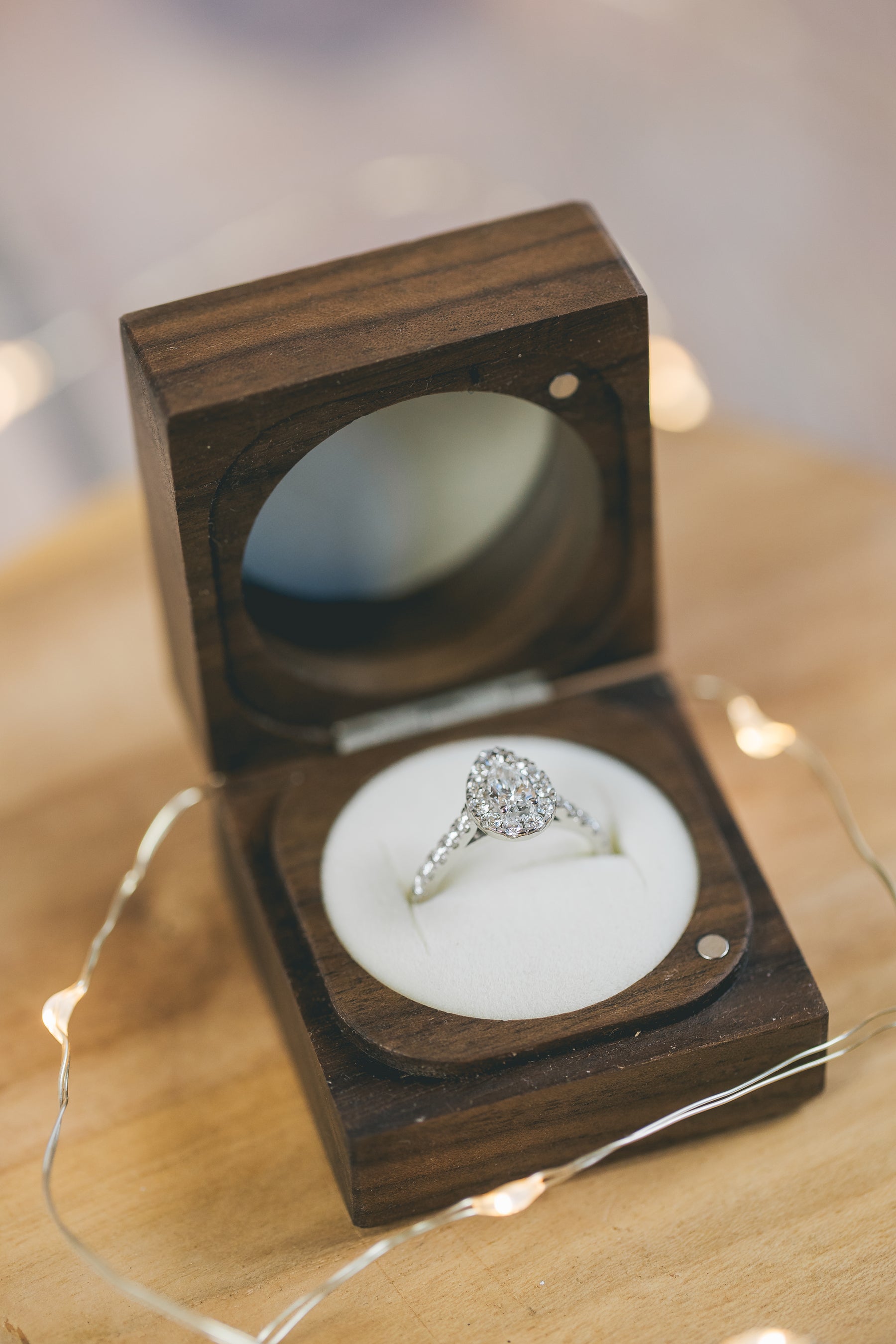 Pear Cut Halo Engagement Ring - Boutee