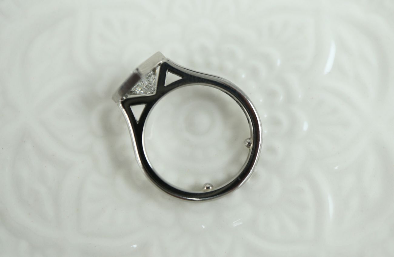 Princess Cut Diamond Bezel Set Solitaire - Boutee