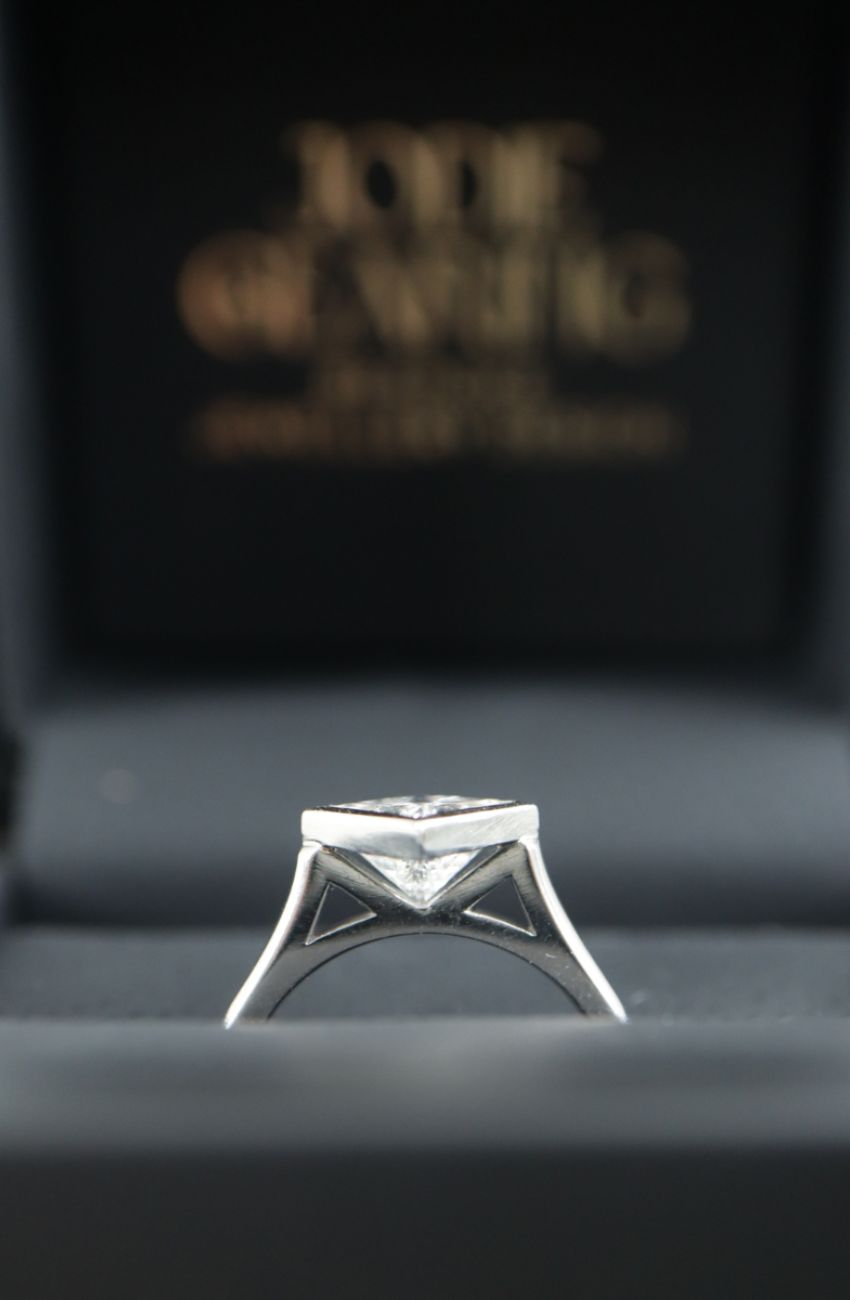 Princess Cut Diamond Bezel Set Solitaire - Boutee
