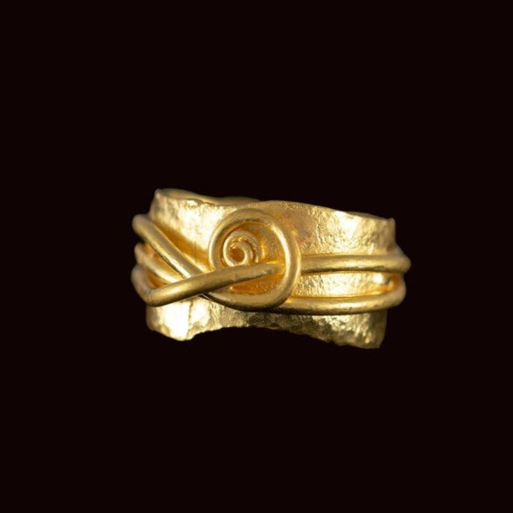 Solid 22ct Gold Wire Twist Ring