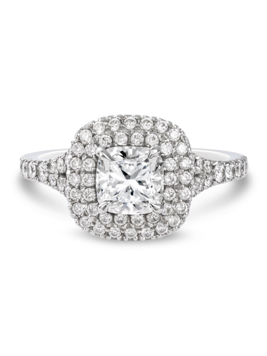 Diamond Double Halo Engagement Ring - Boutee