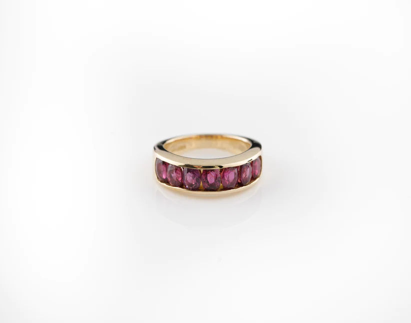 Ruby Half Eternity 9ct Gold Ring - Boutee