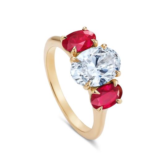 Ruby & Diamond Engagement Ring | Fleur De Lys