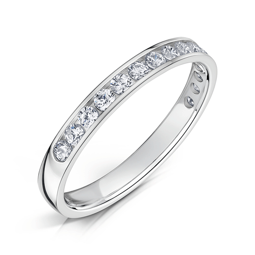 Platinum Channel Set Diamond Eternity Ring - Boutee