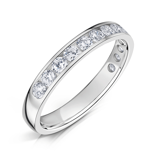 Platinum Channel Set Diamond Eternity Ring - Boutee