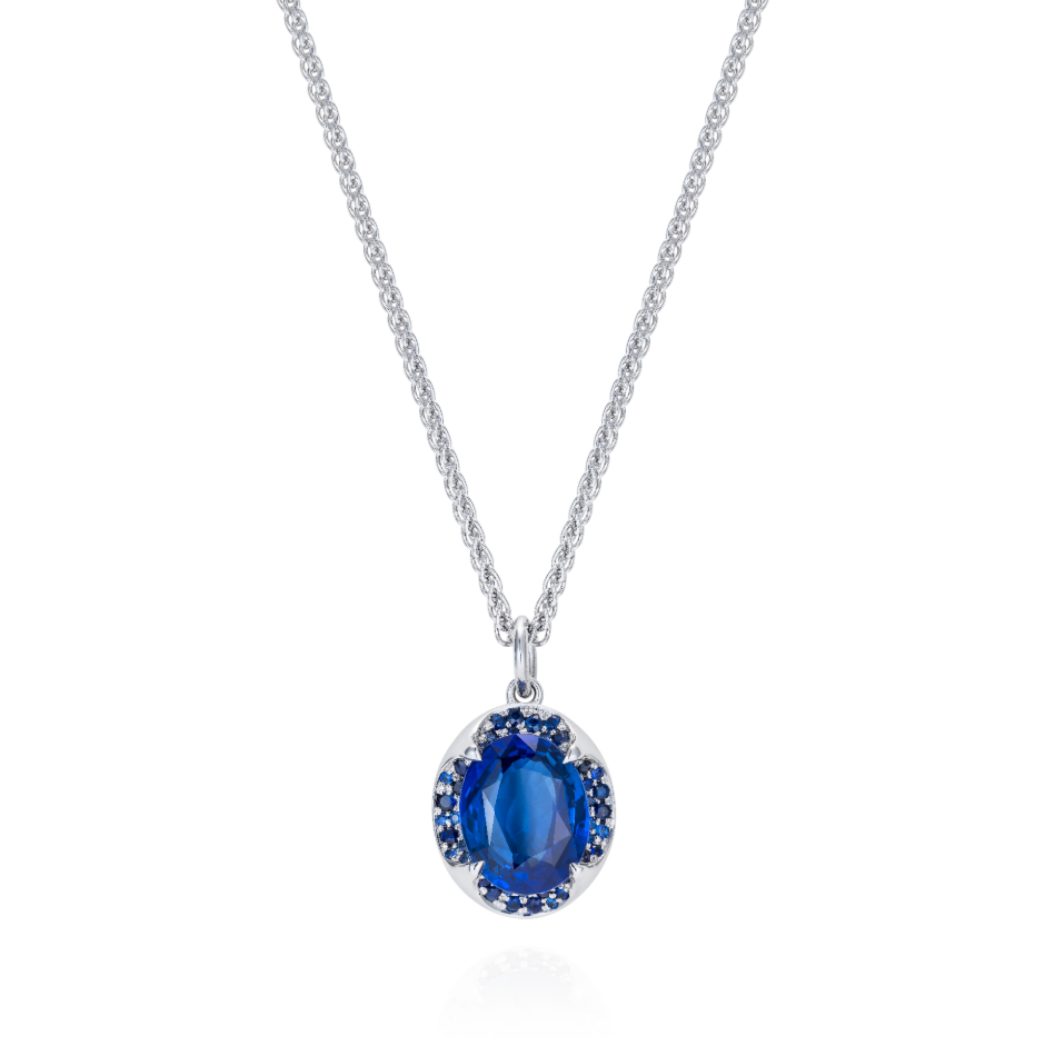 Fleur de Lys Sapphire Pendant